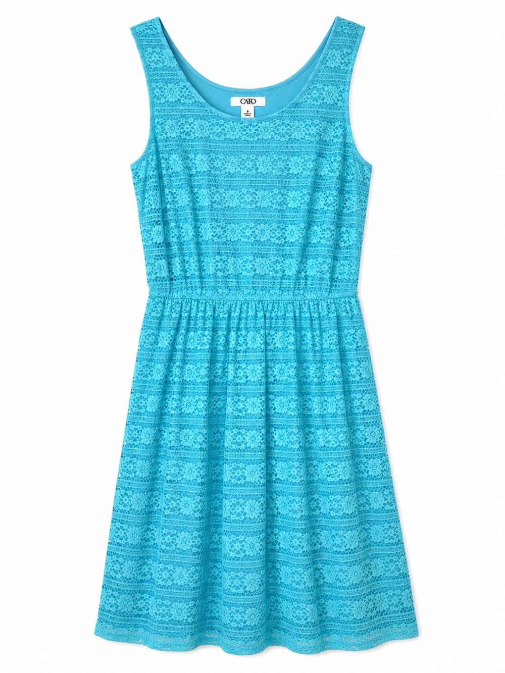 Cato Blue Lace Fit & Flare Dress Size 8 Sleeveless Lined